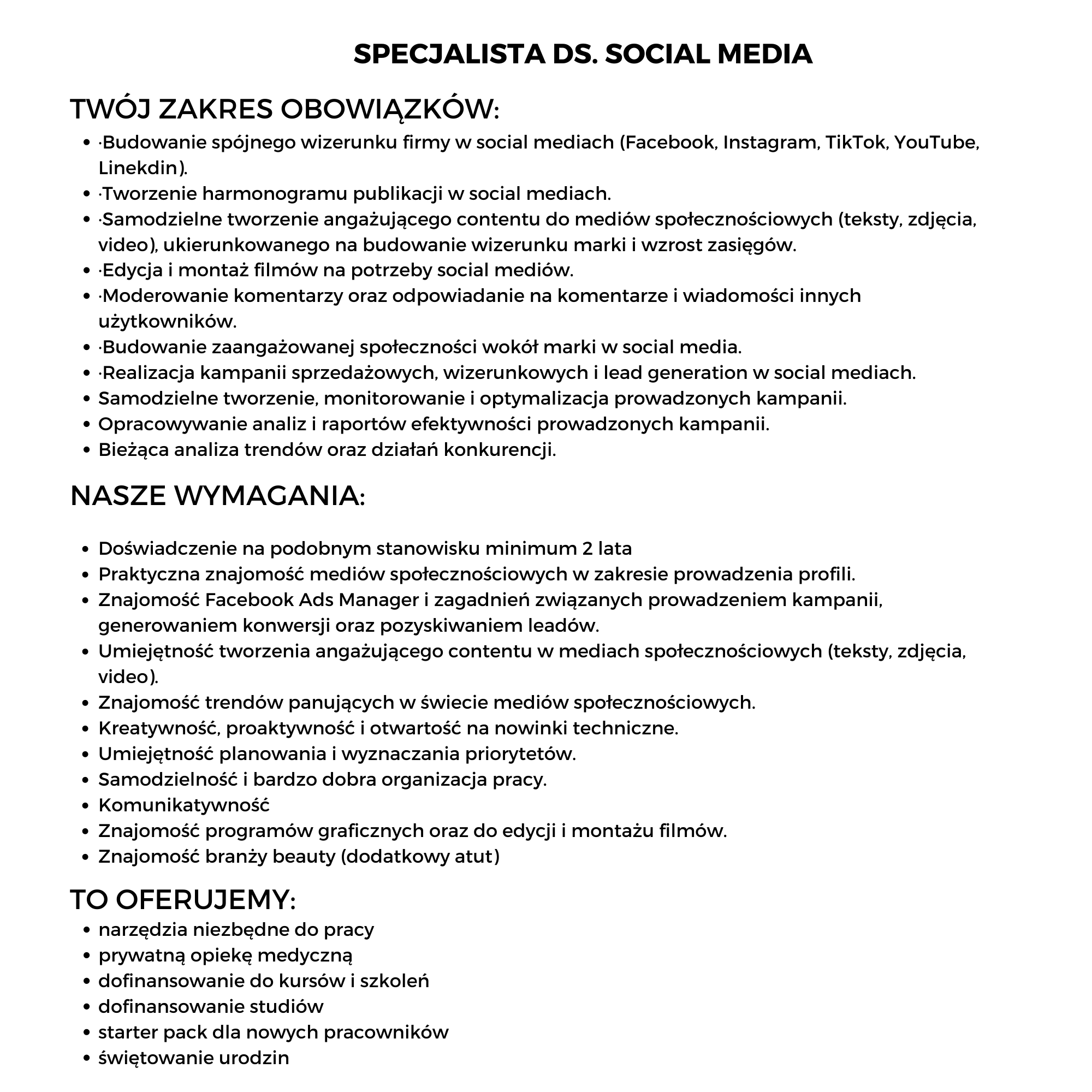 Specjalista DS SOCIAL MEDIA